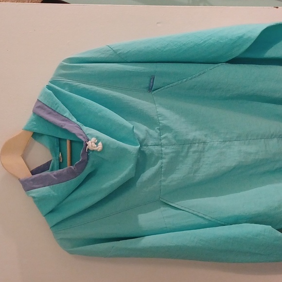 5 For $15 Oversized Teal 90s hip hop asymmetrical hoodie with kangaroo pocket - Picture 3 of 5